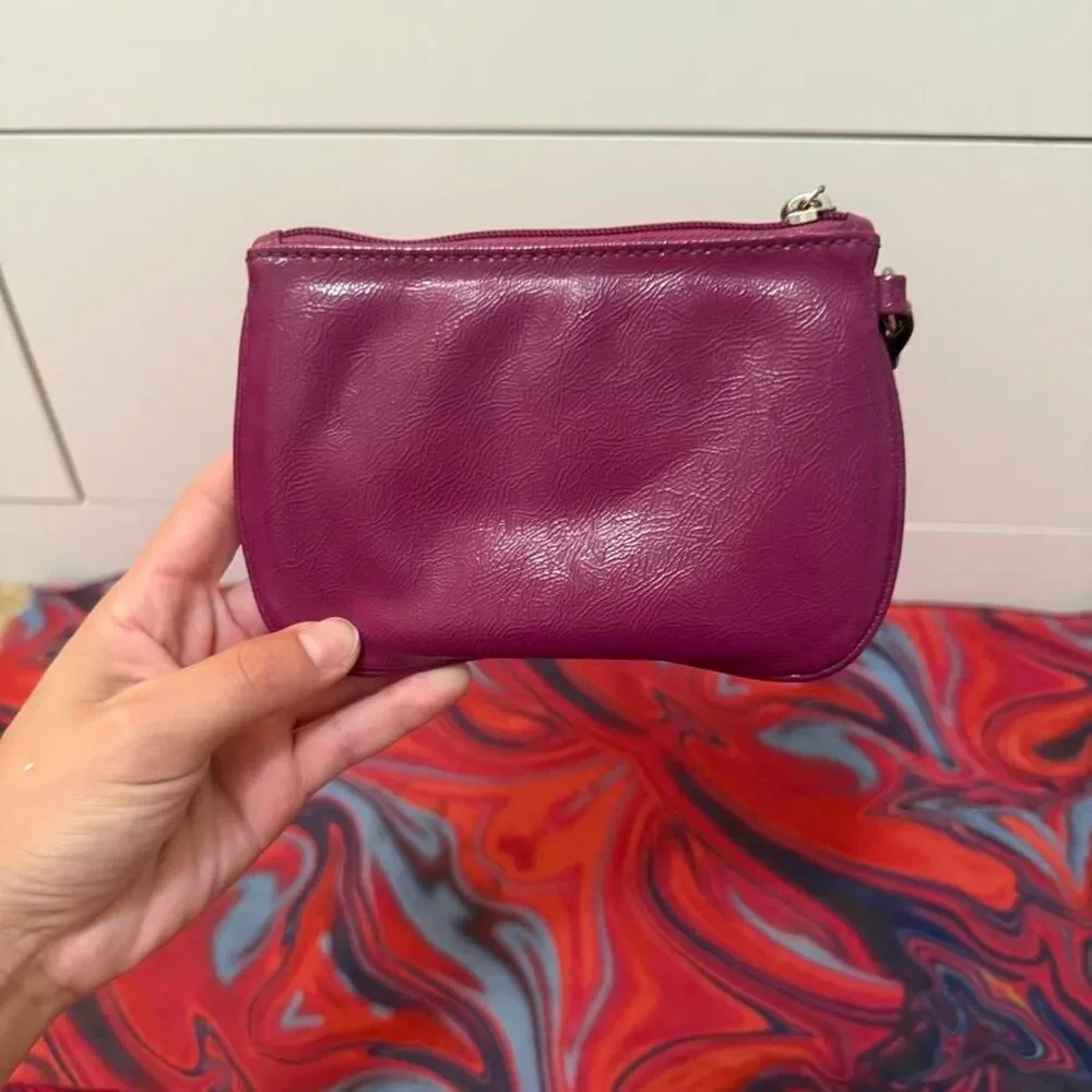 Vintage Y2K Coach Poppy Magenta Patent Leather Doodle Pouch Wristlet